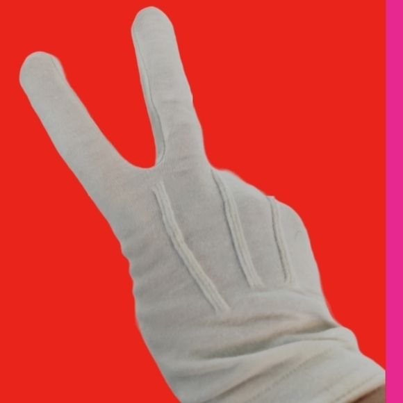 GLOVES Vintage White Cotton Womens Retro Formalwear Cosplay Costume Large - Picture 3 of 7